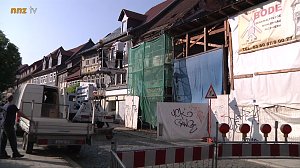 Arbeiten am Abrisshaus