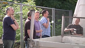 Arbeiten am Abrisshaus