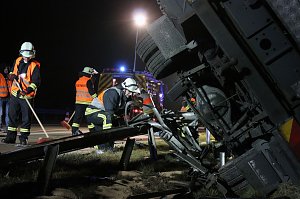 Feuerwehr im Einsatz auf der A 38
