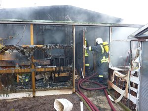 Brand in Gartenlaube