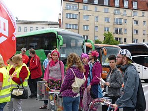 Unterstützung für Gewerkschaftsforderungen in Leipzig