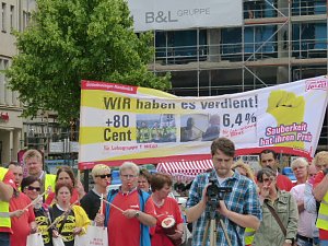 Unterstützung für Gewerkschaftsforderungen in Leipzig