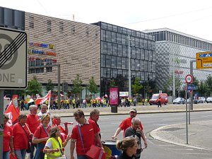 Unterstützung für Gewerkschaftsforderungen in Leipzig