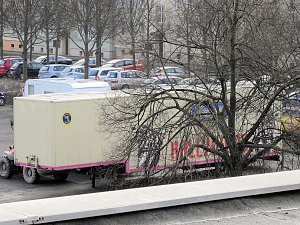 Ausbesserungsarbeiten auf dem August-Bebel-Platz