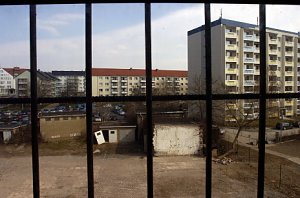 Blick aus dem Polizeigebäude