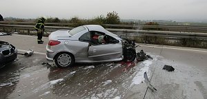 Schwerer Unfall auf der A 38
