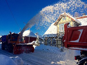Schneefräse im Einsatz