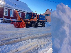 Schneefräse im Einsatz