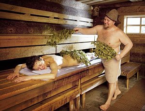 Mitternacht in die Sauna