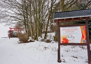 Taucher auf Winterwanderung