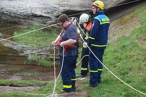 THW und Feuerwehren &uuml;bten an der Zorge
