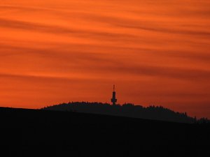 Abendrot, aufgenommen von der Stadtmauer