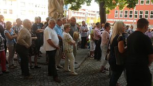 Demonstration vor dem Nordh&auml;user Rathaus f&uuml;r den Erhalt der Kreisstadt