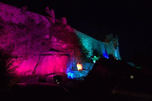Burg in Flammen