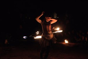 Burg in Flammen