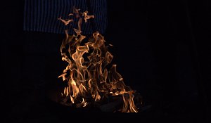 Burg in Flammen