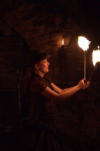 Burg in Flammen
