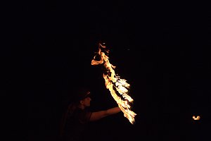 Burg in Flammen