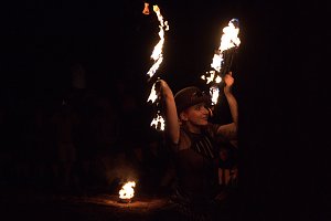 Burg in Flammen