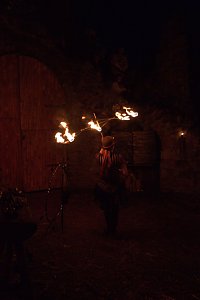 Burg in Flammen