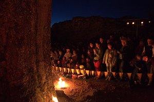 Burg in Flammen