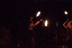 Burg in Flammen