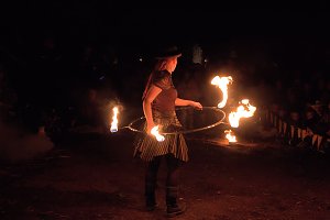 Burg in Flammen