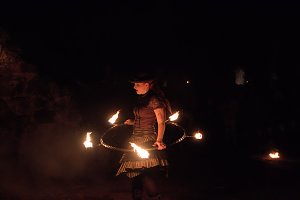 Burg in Flammen