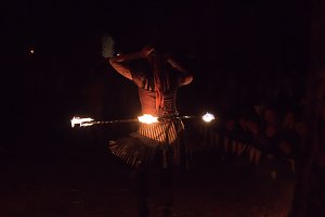 Burg in Flammen