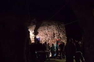 Burg in Flammen