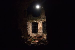 Burg in Flammen