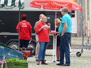 Wahlkampf zwischen Obst und Gem&uuml;se