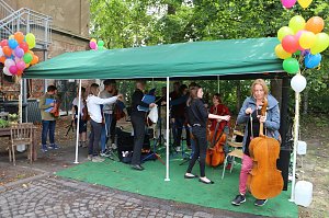 Kunst f&uuml;r alle! - beim diesj&auml;hrigen Kunstfest durfte man auch Wahlplakate verunstalten