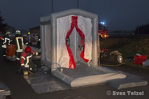 Gefahrgutzug des Landkreises im Einsatz