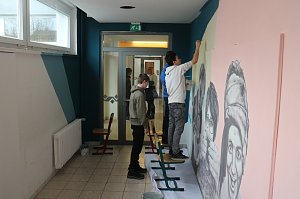 Selfiekunst die bleibt - Kunstaktion an der K&auml;the-Kollwitz-Regelschule Nordhausen