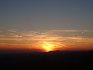 Die Sonne über dem Südharz sagt tschüss
