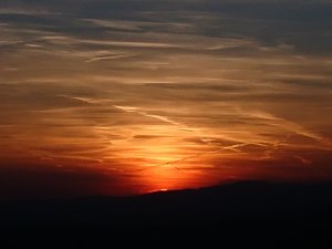Die Sonne über dem Südharz sagt tschüss