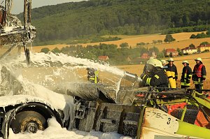 Mähdrescher brannte aus