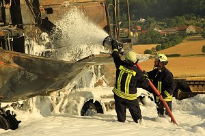 Mähdrescher brannte aus
