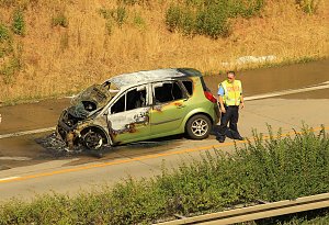 Feuerwehren im Einsatz auf der A38