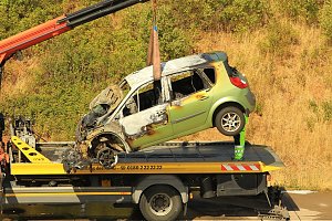 Feuerwehren im Einsatz auf der A38