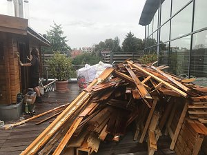 Blockhaussauna mit Verspätung