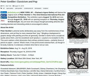 Peter Genßlers Kunst wurde jetzt auch in New York City ausgestellt