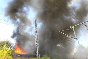 Gro&szlig;brand auf Bahnhofsgel&auml;nde