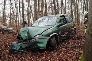 auto im Wald