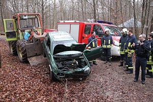 auto im Wald