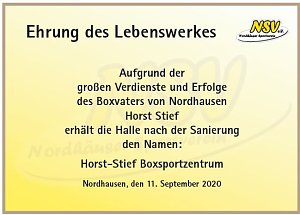 Horst Stief ist Namensgeber
