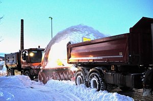 Schneefräse in Heringen im Einsatz