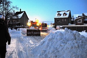 Schneefräse in Heringen im Einsatz