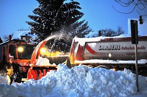 Schneefräse in Heringen im Einsatz